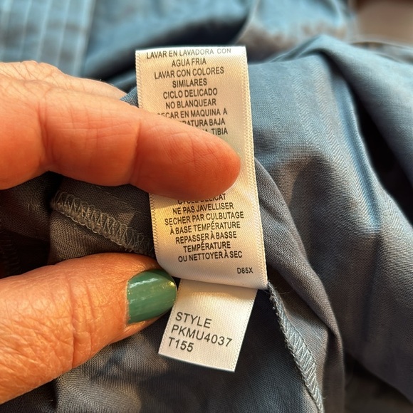 Mac & Jac ladies blouse with interest 3/4 sleeve & pockets NWT pinstriped sz 10 - Picture 15 of 15